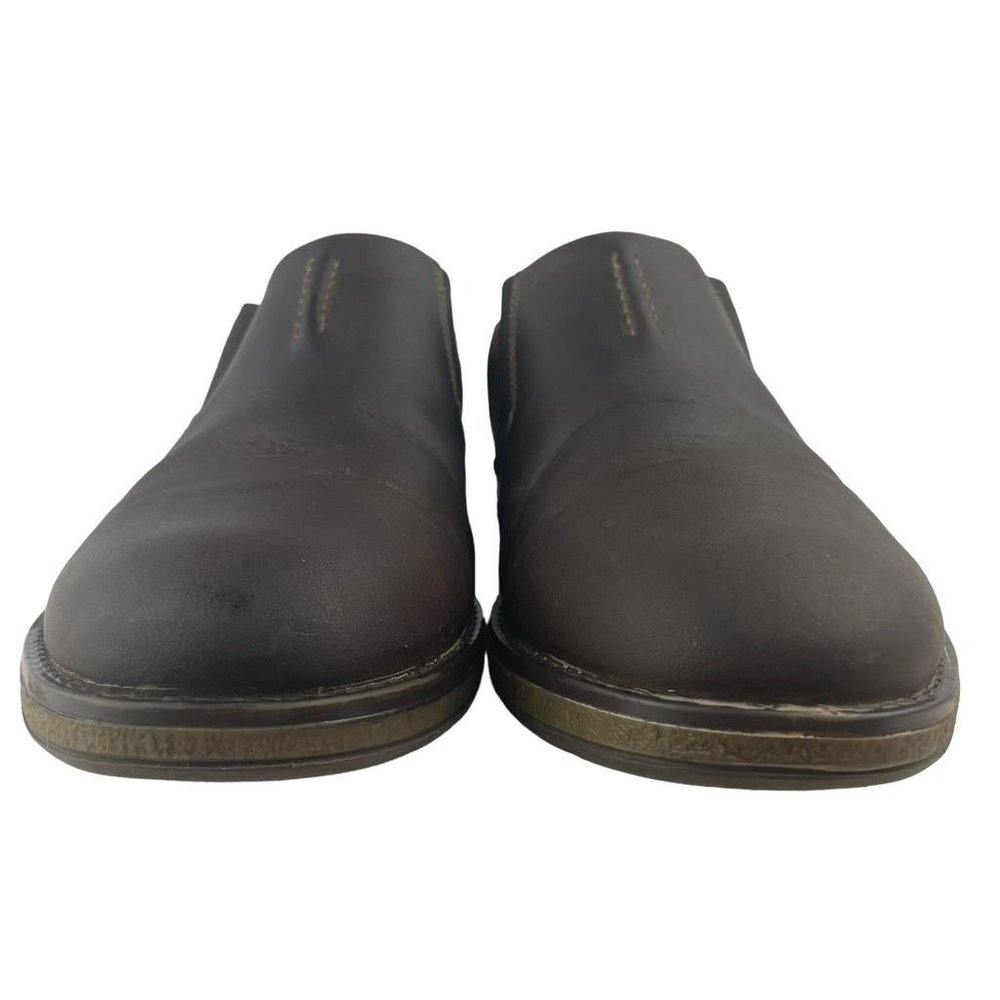 Clarks Mens J Hinman Step Slip-On Shoes Brown Leather Stretch Cushioned 9.5M - Picture 2 of 9
